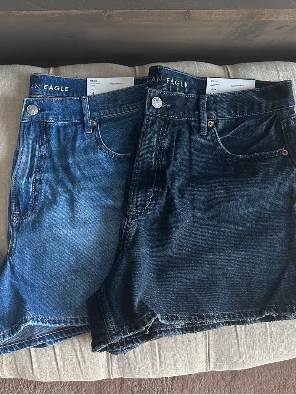 American Eagle Outfitters Two-Pair Denim Shorts - Dark Indigo & Medium Blue